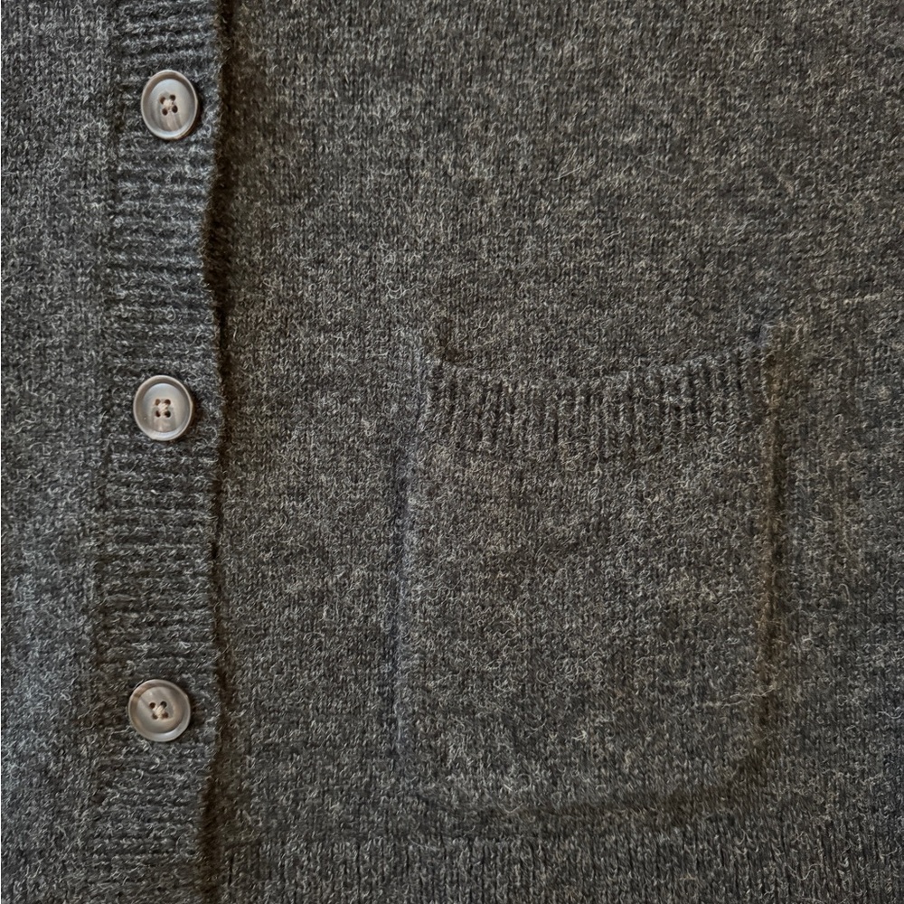 Pendleton Charcoal Cardigan Sweater Washable Wool - Picture 9 of 10